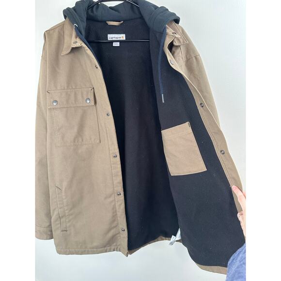 Carhartt Roane Hooded Quick Duck Shirt Jacket - Picture 9 of 12